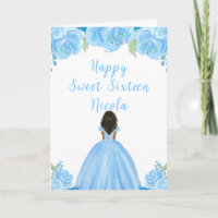 Donkere huid prinses helder blauw zoet zestien