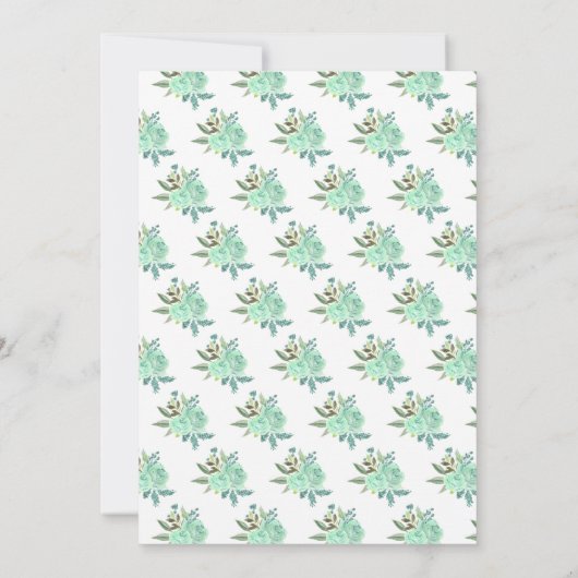 Donkere Huid Prinses Mint Bloemen Verjaardagsfeest Kaart (Achterkant)