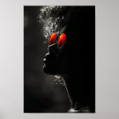 Donkere huid Vrouw Profiel, Moderne Foto, B2L Poster (Voorkant)