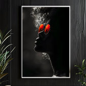 Donkere huid Vrouw Profiel, Moderne Foto, B2L Poster