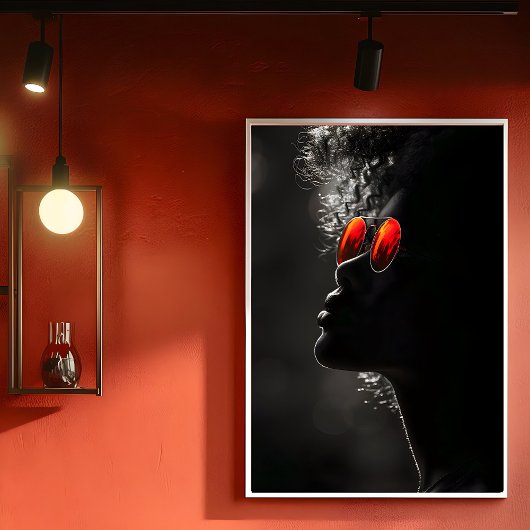 Donkere huid Vrouw Profiel, Moderne Foto, B2L Poster