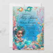 Donkere huid Zeemeermin Baby shower Kaart (Voorkant)