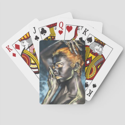 Donkere huidschilfering pokerkaarten (Achterkant)
