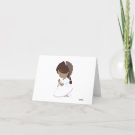 Donkere huidsmeisjes Heilige Communie Dank je kaar Bedankkaart