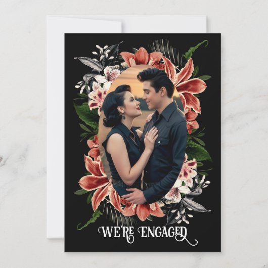 Donkere Humeur Trouwverlovingsaankondiging Aangepa Kaart (Voorkant)