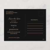 Donkere humeurige bloemen Modern Save the Date Wed Feestdagenkaart (Achterkant)