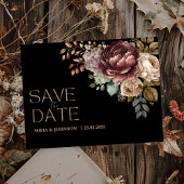 Donkere humeurige bloemen Modern Save the Date Wed Feestdagenkaart