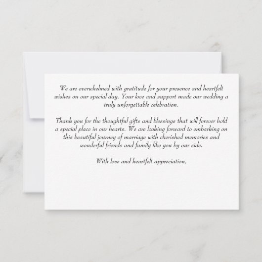 Donkere humeurige boho elegante bruiloft bedankkaart (Achterkant)