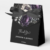 Donkere humeurige boho elegante bruiloft dank u bedankdoosjes (Voorkant Zijde)