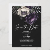 Donkere humeurige boho elegante bruiloft save the date (Voorkant)