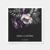 Donkere humeurige boho elegante bruiloft sjabloon servet (Voorkant)