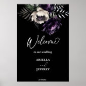 Donkere humeurige boho elegante bruiloft welkom te poster (Voorkant)