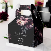 Donkere humeurige bordeaux bloemen bruiloft gunste bedankdoosjes