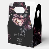 Donkere humeurige bordeaux bloemen bruiloft gunste bedankdoosjes (Geopend)