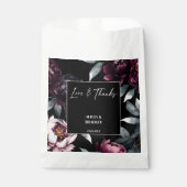 Donkere humeurige bordeaux bloemen elegante bruilo bedankzakje (Voorkant)