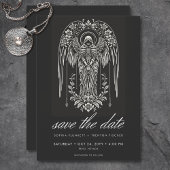 Donkere humeurige gecamoufleerde engel bruiloft save the date