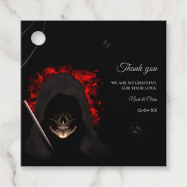 donkere humeurige gotische schedel halloween hallo bedankjes labels