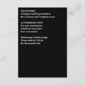 Donkere humeurige noir elegante bruiloft details informatiekaartje (Achterkant)