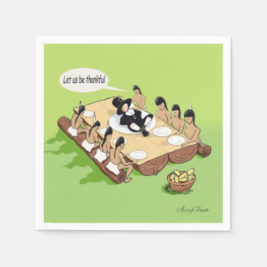 Donkere Humor Grappige Native Amerikaanse Thanksgi Servet (Voorkant)