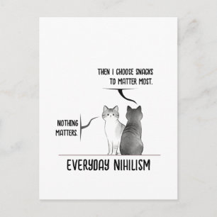 Donkere Humor Kat Elke Dag Nihilisme Citaat Introv Briefkaart