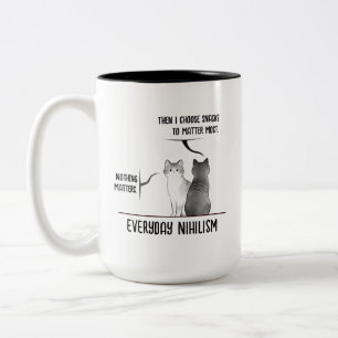 Donkere Humor Kat Elke Dag Nihilisme Citaat Introv Tweekleurige Koffiemok