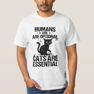Donkere humor: Mensen zijn optioneel, katten essen T-shirt