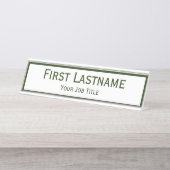 Donkere Hunter Forrest Green Custom Name Bureau Naambordje (Voorkant)