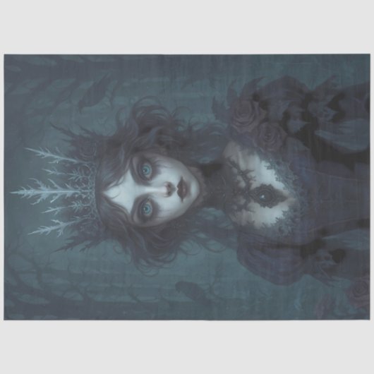Donkere IJskoningin Decoupage – Gotische Fantasy W Tissuepapier (Voorkant)