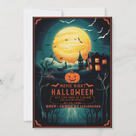 DONKERE ILLUSTRATIE SPOOKY HALLOWEEN FILMAVOND KAART