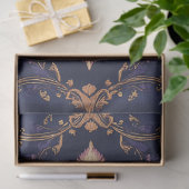 Donkere Indiase Folk Bloemendecor Demask Patroon Tissuepapier (Geschenk)