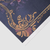 Donkere Indiase Folk Bloemendecor Demask Patroon Tissuepapier (Detail)