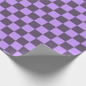 Donkere Indigo en Bleek Violet Checkerboard Cadeaupapier (Hoek)
