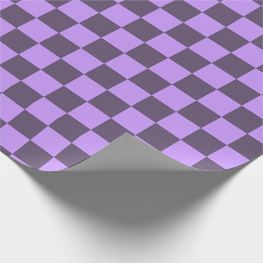 Donkere Indigo en Bleek Violet Checkerboard Cadeaupapier (Hoek)