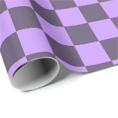 Donkere Indigo en Bleek Violet Checkerboard Cadeaupapier (Rol Hoek)