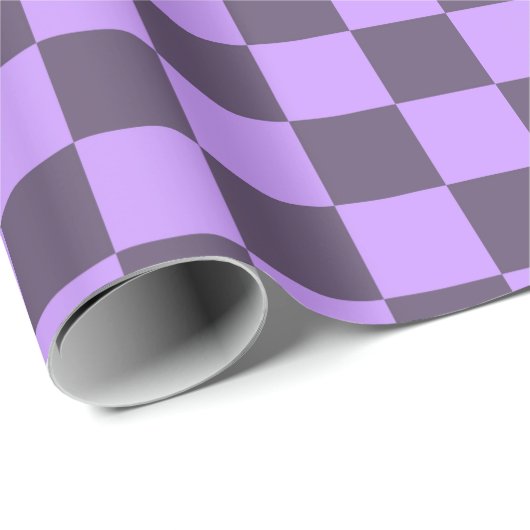 Donkere Indigo en Bleek Violet Checkerboard Cadeaupapier (Rol Hoek)