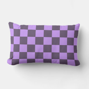 Donkere Indigo en Bleek Violet Checkerboard Kussen