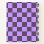 Donkere Indigo en Bleek Violet Checkerboard Notitieboek (Achterkant)