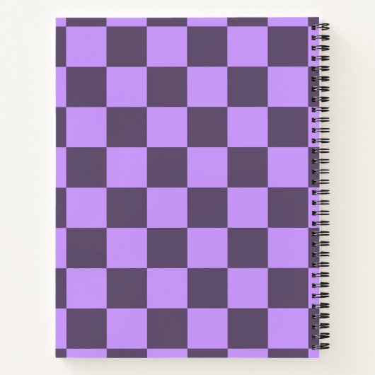 Donkere Indigo en Bleek Violet Checkerboard Notitieboek (Achterkant)