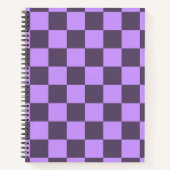 Donkere Indigo en Bleek Violet Checkerboard Notitieboek (Voorkant)