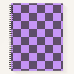 Donkere Indigo en Bleek Violet Checkerboard Notitieboek