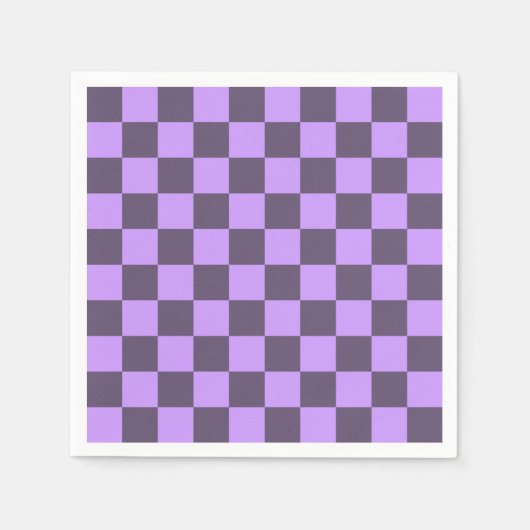 Donkere Indigo en Bleek Violet Checkerboard Servet (Voorkant)