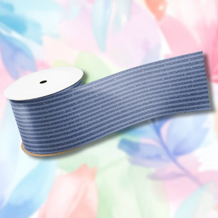 Donkere Indigo Glitter Stijl Horizontale Strepen Satijnen Lint
