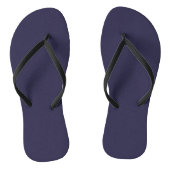 Donkere Indigo Inktblauw Effen Kleur Print Teensli Teenslippers (Voetbed)