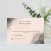 Donkere Inkt Bruiloft RSVP Kaarten Kaartje (Staand voorkant)
