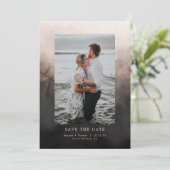 Donkere inkt trouwkaart save the date (Staand voorkant)