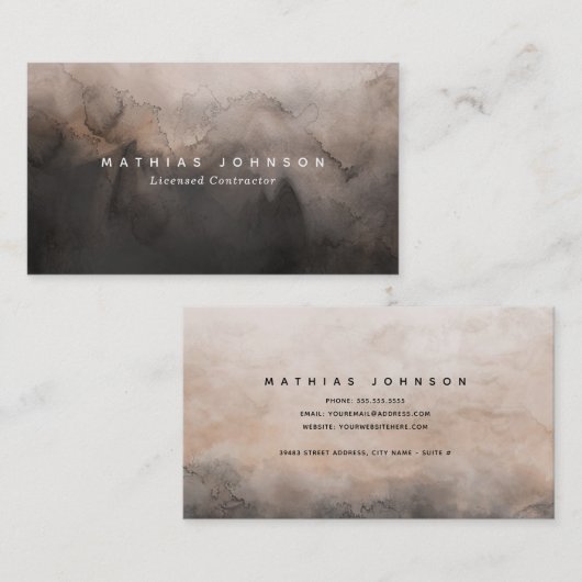 Donkere inkt visitekaartje (Voorkant / Achterkant)