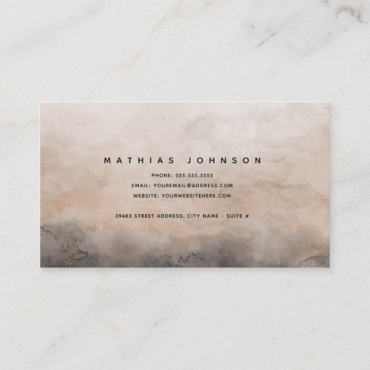 Donkere inkt visitekaartje (Achterkant)