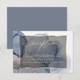 Donkere Inktige Stofachtige Blauwe Mauve Ontvangst Kaart