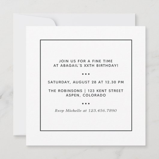 Donkere iriserende ballonnen: uitnodiging van de B (Achterkant)