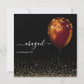 Donkere iriserende ballonnen: uitnodiging van de B (Voorkant)